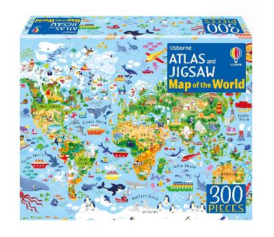 Usborne Atlas and Jigsaw Map of the World 300 Pieces