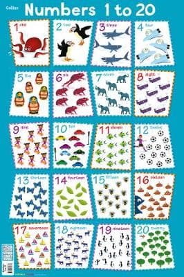 Numbers 1 - 20 (Collins Children's Poster)
